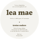 Geboortekaartje cirkel met groen ruitjespatroon Achterkant