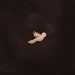 Geboortekaartje donkerroze met takjes en duiven Achterkant