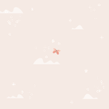 Geboortekaartje dromerig sprookje vlinders wolken sterren Achterkant