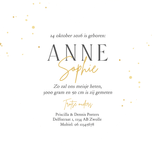 Geboortekaartje hartkaart marmer goud stijlvol hartvorm Achterkant