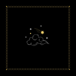 Geboortekaartje maan astrologie sterren planeten zon foto Achterkant