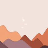 Geboortekaartje meisje bergen natuur maan vogeltjes koper Achterkant