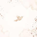 Geboortekaartje met takjes en duiven Achterkant