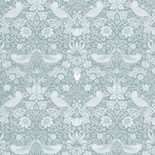 Geboortekaartje met vintage patroon blauw Achterkant