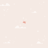 Geboortekaartje sprookje fee wolkjes sterren vlinders Achterkant