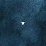 Geboortekaartje stijlvol blauw goud hartje Achterkant