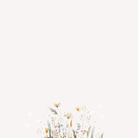 Geboortekaartje veldbloemen met hartjes Achterkant