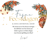 Hartvormige kerstkaart kerstknuffel kerstbal goud hartjes Achterkant