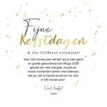 Hartvormige kerstkaart watercolor kerstbomen foto goud Achterkant