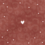 Hip geboortekaartje meisje met panterprint en gouden hartjes Achterkant