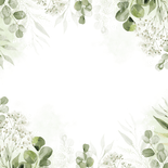 Jubileumkaart 50 jaar met foliedruk en botanische takjes Achterkant