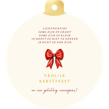 Kerstbal fotocollage gouden kerstkrans met rode strik Achterkant