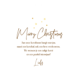 Kerstbal fotokaart glitter baby fotohanger Achterkant