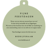 Kerstbal kerstkaart zakelijk krans lichtjes goud bedankt Achterkant