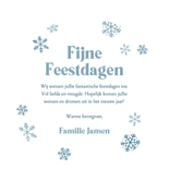 Kerstbal kerstkaarten met grote foto en sneeuwvlokken Achterkant