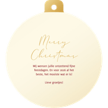 Kerstbalvorm kaart Merry Christmas sneeuwvlok typografie Achterkant