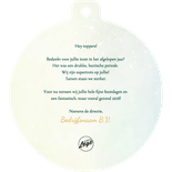 Kerstbalvorm kerstkaart stijlvol bedankt zakelijk Achterkant