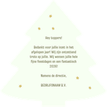 Kerstboom kaart zakelijk bedankt met kerstbomen en sterren Achterkant