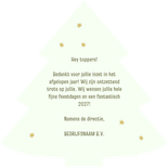 Kerstboom kaart zakelijk bedankt met kerstbomen en sterren Achterkant
