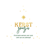 Kerstboom kerstkaart foto sterren liefdevolle kerst 2026 Achterkant