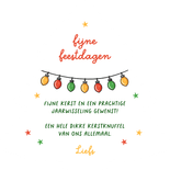 Kerstboom kerstkaart kerstlampjes fijne kerst gelukkig 2026 Achterkant