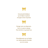 Kerstboom vorm menukaart kerst strikjes sterren goud Achterkant