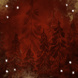  Kerstkaart dankjewel met kerstbomen en sterren Achterkant