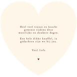 Kerstkaart dikke kerstknuffel in hartvorm donkerrood Achterkant