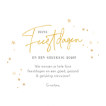 Kerstkaart grote eigen foto in kerstbalvorm 'fijne kerst' Achterkant