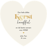 Kerstkaart hartvorm foto lichteffecten bokeh sprankelend Achterkant