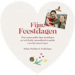 Kerstkaart hartvorm kerstsymbooltjes Achterkant