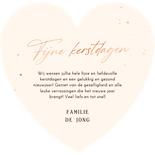 Kerstkaart hartvorm rood koper fijne kerstdagen stijlvol Achterkant