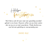 Kerstkaart in hartvorm bedankt goud waard Achterkant