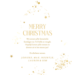 Kerstkaart in kerstboom vorm groen waterverf merry christmas Achterkant