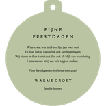 Kerstkaart kerstbal bedankt kerstkrans lichtjes goud Achterkant
