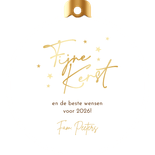 Kerstkaart kerstbal foto fijne kerst lichteffecten goud Achterkant