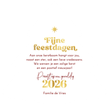 Kerstkaart kerstboom typografisch beste wensen goud Achterkant