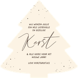 Kerstkaart kerstboomvorm met hond of eigen foto Achterkant