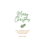 Kerstkaart kerstkrans kerstbal vorm takjes merry christmas Achterkant