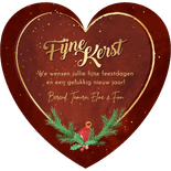 Kerstkaartje fotohart met kersttakjes Achterkant