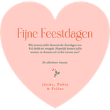 Kerstkaartje hartje roze met foto's en zuurstokjes Achterkant