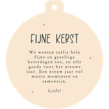 Kerstkaartje kerstbalvorm illustratie huisje sterretjes Achterkant