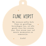 Kerstkaartje kerstbalvorm illustratie huisje sterretjes Achterkant