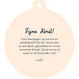 Kerstkaartje kerstbalvorm met kat kersttrui zonder tekst Achterkant