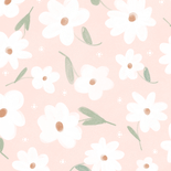 Lief roze geboortekaartje met witte bloemen en koperen tekst Achterkant