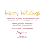 Liefdevolle zakelijke kerstkaart thank you sterren hartvorm Achterkant