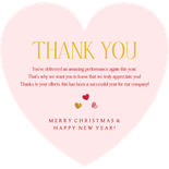 Liefdevolle zakelijke kerstkaart warm wishes hartvorm hartje Achterkant