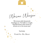 Luxe kerstkaart kerstbal marmer jaartal zwart en groen Achterkant