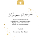 Luxe kerstkaart kerstbal marmer jaartal zwart en groen Achterkant