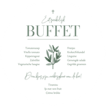 Menukaart cirkelvorm takjes stijlvol neutraal christelijk Achterkant